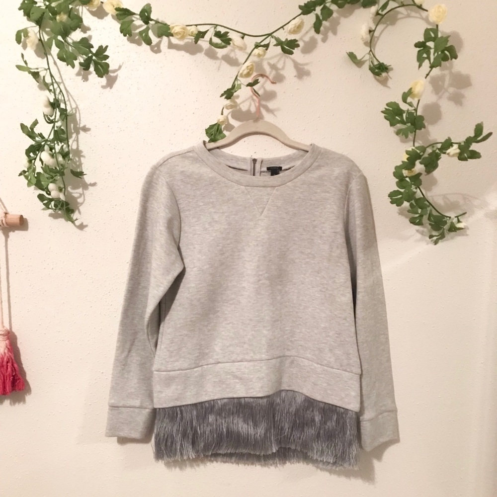 J. Crew Sweatshirt with Fringe Hem